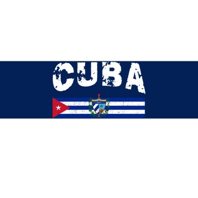 Vintage Cuba Emblem Cuban Flag Bumper Sticker