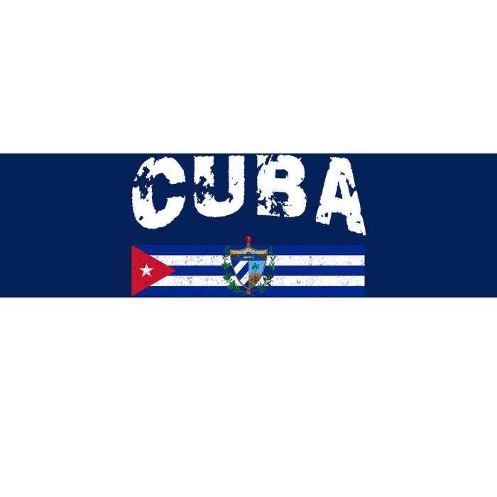 Vintage Cuba Emblem Cuban Flag Bumper Sticker