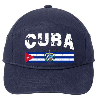 Vintage Cuba Emblem Cuban Flag 7-Panel Snapback Hat