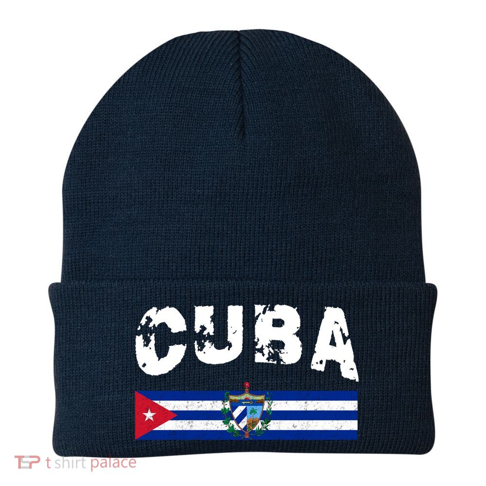 Vintage Cuba Emblem Cuban Flag Beanie