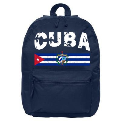 Vintage Cuba Emblem Cuban Flag 16 in Basic Backpack