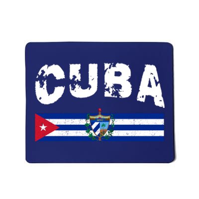 Vintage Cuba Emblem Cuban Flag Mousepad