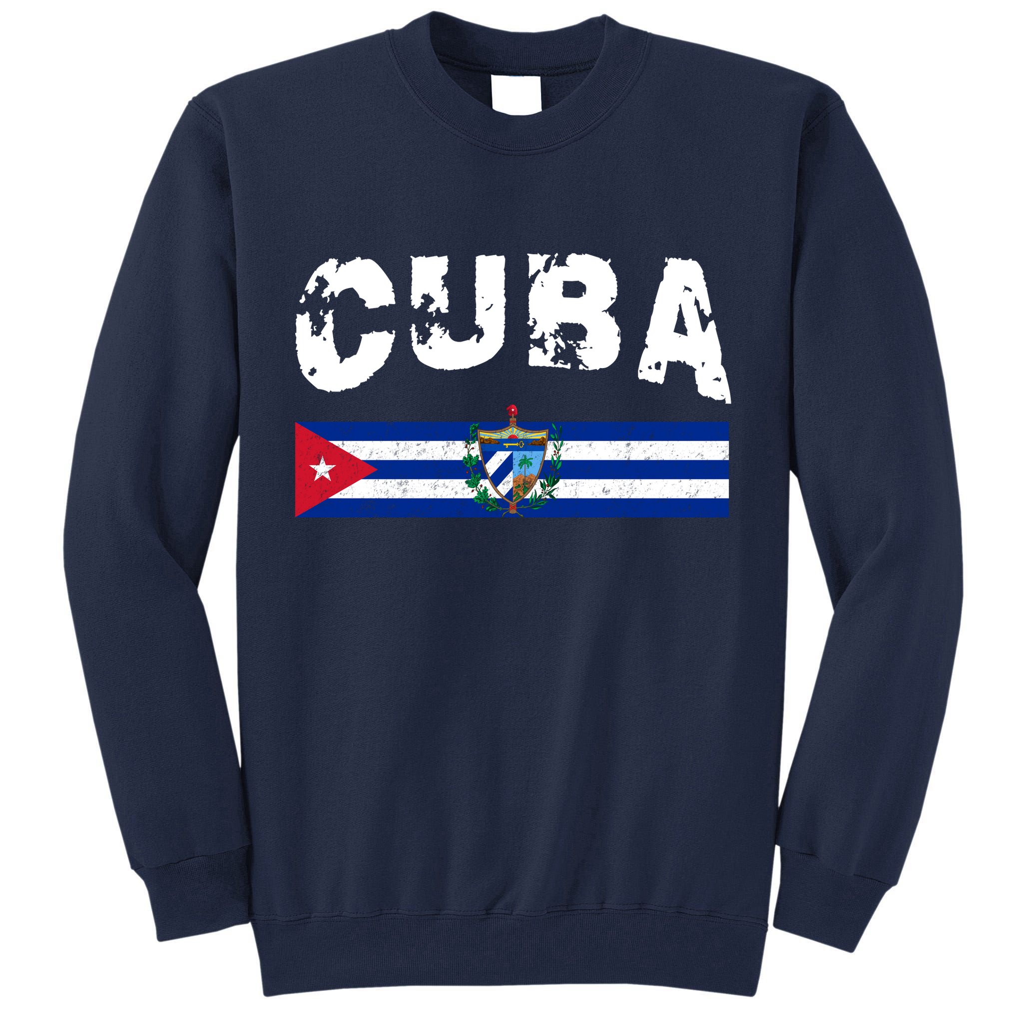 Vintage Cuba Emblem Cuban Flag Tall Sweatshirt