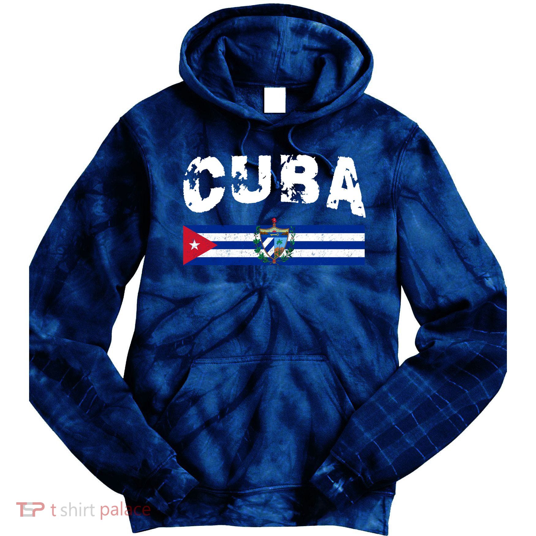 Vintage Cuba Emblem Cuban Flag Tie Dye Hoodie
