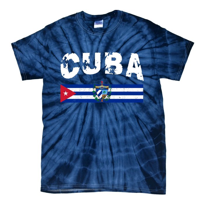 Vintage Cuba Emblem Cuban Flag Tie-Dye T-Shirt