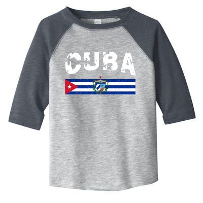 Vintage Cuba Emblem Cuban Flag Toddler Fine Jersey T-Shirt