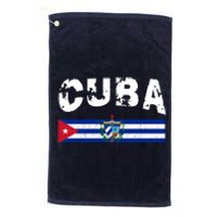 Vintage Cuba Emblem Cuban Flag Platinum Collection Golf Towel