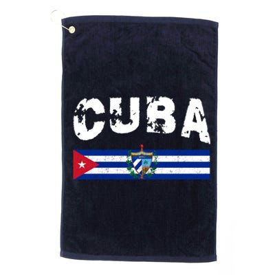 Vintage Cuba Emblem Cuban Flag Platinum Collection Golf Towel