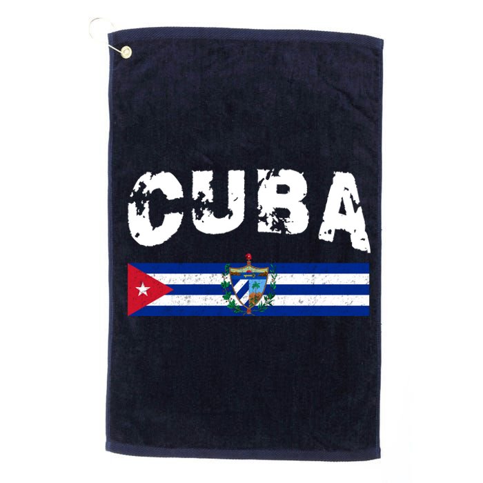 Vintage Cuba Emblem Cuban Flag Platinum Collection Golf Towel