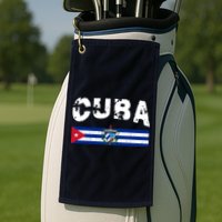 Vintage Cuba Emblem Cuban Flag Golf Towel