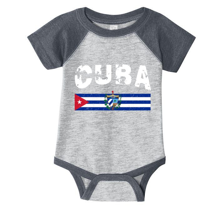 Vintage Cuba Emblem Cuban Flag Infant Baby Jersey Bodysuit