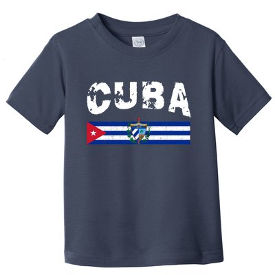 Vintage Cuba Emblem Cuban Flag Toddler T-Shirt