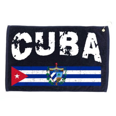 Vintage Cuba Emblem Cuban Flag Grommeted Golf Towel