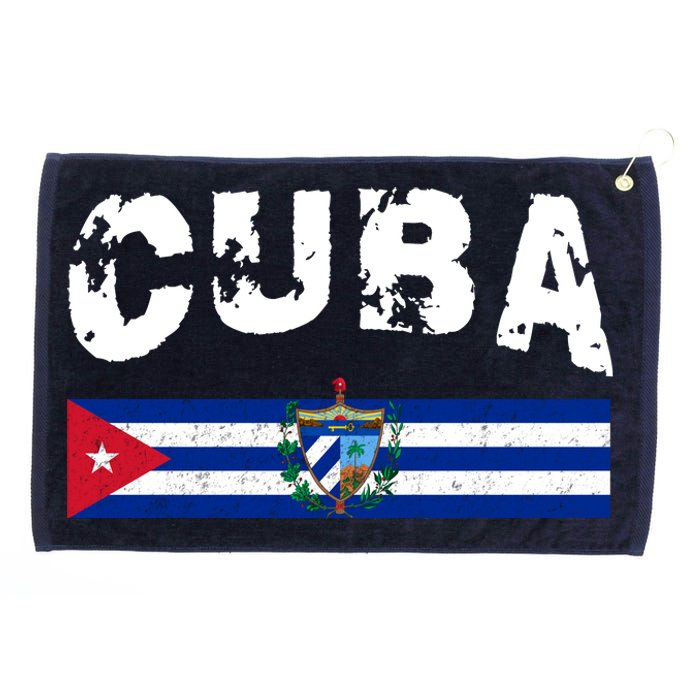 Vintage Cuba Emblem Cuban Flag Grommeted Golf Towel