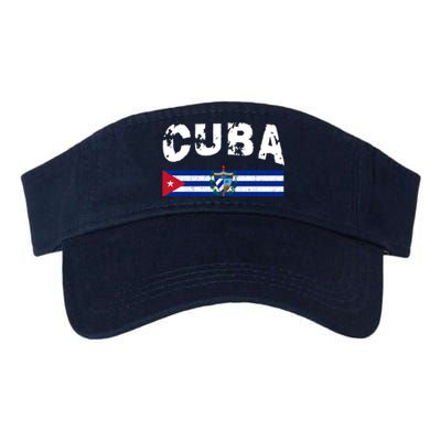 Vintage Cuba Emblem Cuban Flag Valucap Bio-Washed Visor