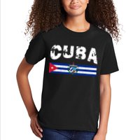 Vintage Cuba Emblem Cuban Flag Kids T-Shirt