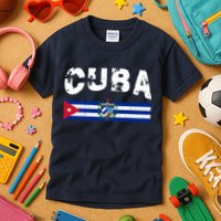 Vintage Cuba Emblem Cuban Flag Kids T-Shirt