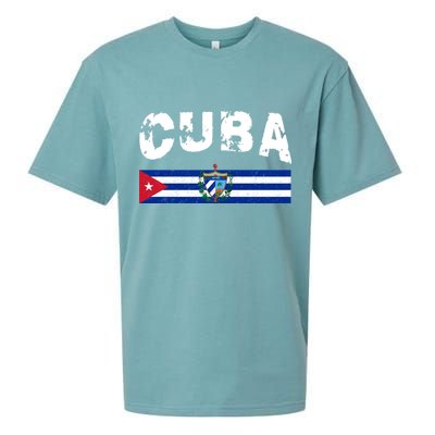 Vintage Cuba Emblem Cuban Flag Sueded Cloud Jersey T-Shirt