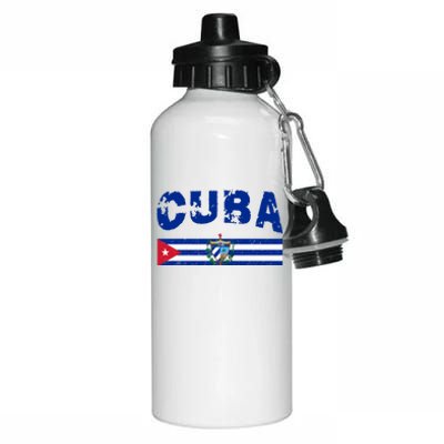 Vintage Cuba Emblem Cuban Flag Aluminum Water Bottle