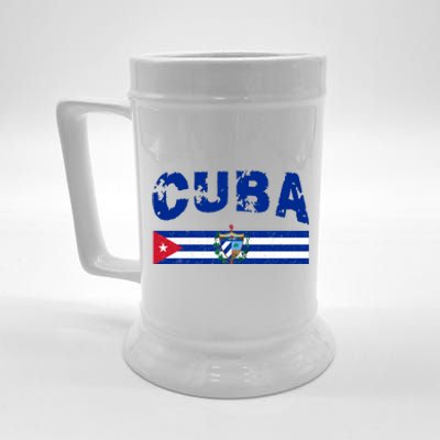 Vintage Cuba Emblem Cuban Flag Beer Stein