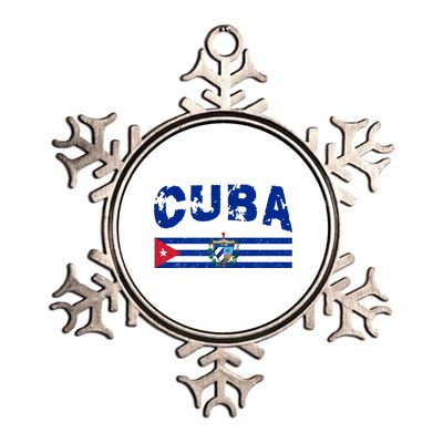 Vintage Cuba Emblem Cuban Flag Metallic Star Ornament