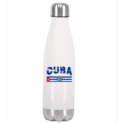 Vintage Cuba Emblem Cuban Flag Stainless Steel Insulated Water Bottle