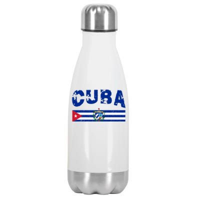 Vintage Cuba Emblem Cuban Flag Stainless Steel Insulated Water Bottle