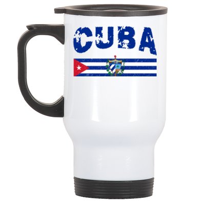 Vintage Cuba Emblem Cuban Flag Stainless Steel Travel Mug