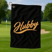 Vintage Cute Hubby Married Life Golf Towel