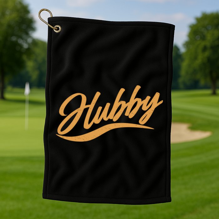Vintage Cute Hubby Married Life Golf Towel