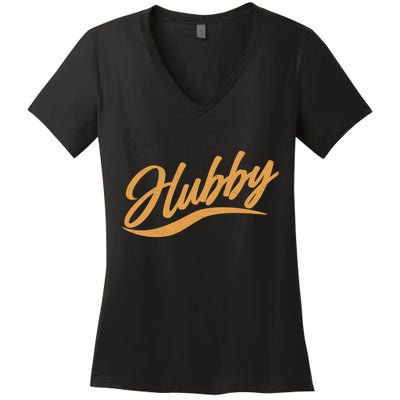 Vintage Cute Hubby Married Life Women's V-Neck T-Shirt