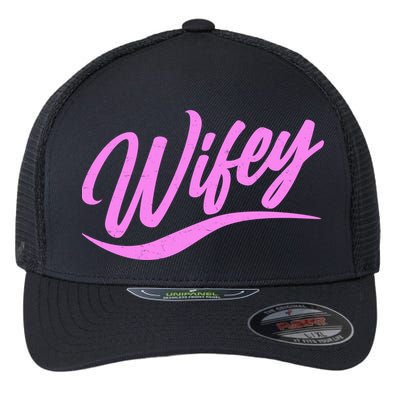 Vintage Cute Wifey Married Life Flexfit Unipanel Trucker Cap