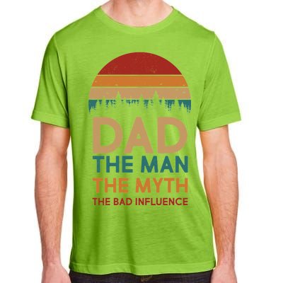 Vintage Dad Man Myth The Bad Influence Adult ChromaSoft Performance T-Shirt