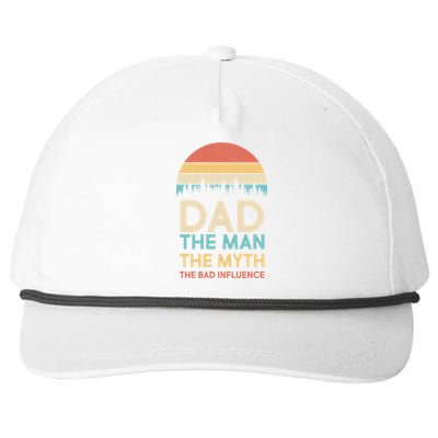 Vintage Dad Man Myth The Bad Influence Snapback Five-Panel Rope Hat