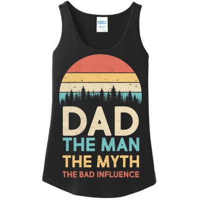 Vintage Dad Man Myth The Bad Influence Ladies Essential Tank