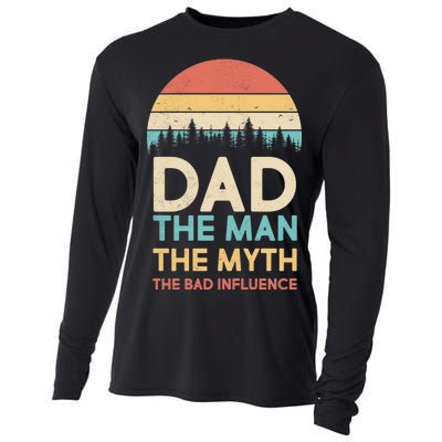 Vintage Dad Man Myth The Bad Influence Cooling Performance Long Sleeve Crew