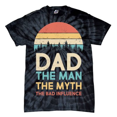 Vintage Dad Man Myth The Bad Influence Tie-Dye T-Shirt