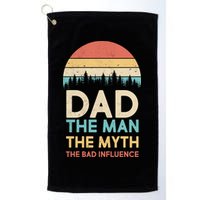 Vintage Dad Man Myth The Bad Influence Golf Towel