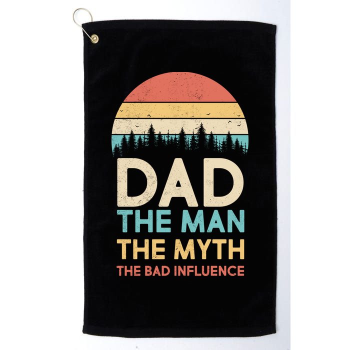 Vintage Dad Man Myth The Bad Influence Golf Towel