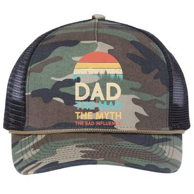 Vintage Dad Man Myth The Bad Influence Retro Rope Trucker Hat Cap