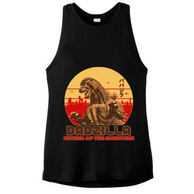 Vintage Dadzilla Father of the Monsters Ladies PosiCharge Tri-Blend Wicking Tank