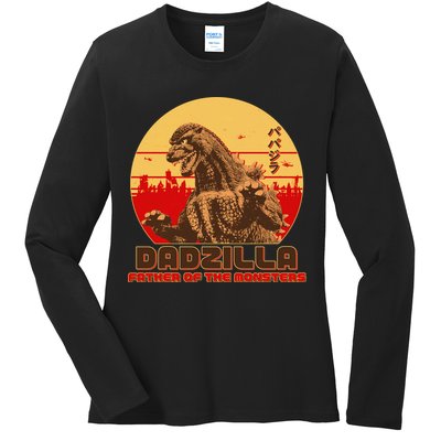 Vintage Dadzilla Father of the Monsters Ladies Long Sleeve Shirt