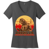 Vintage Dadzilla Father of the Monsters Women's V-Neck T-Shirt