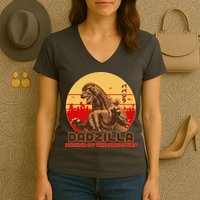 Vintage Dadzilla Father of the Monsters Women's V-Neck T-Shirt