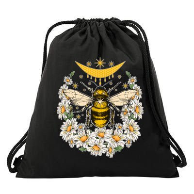 Vintage Daisy Honey Moon Bee Drawstring Bag