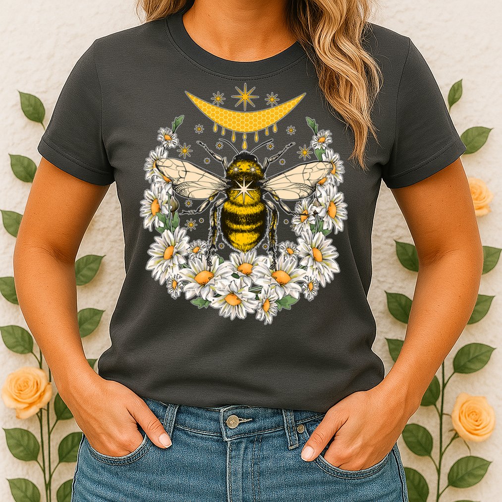 Vintage Daisy Honey Moon Bee Womens T-Shirt
