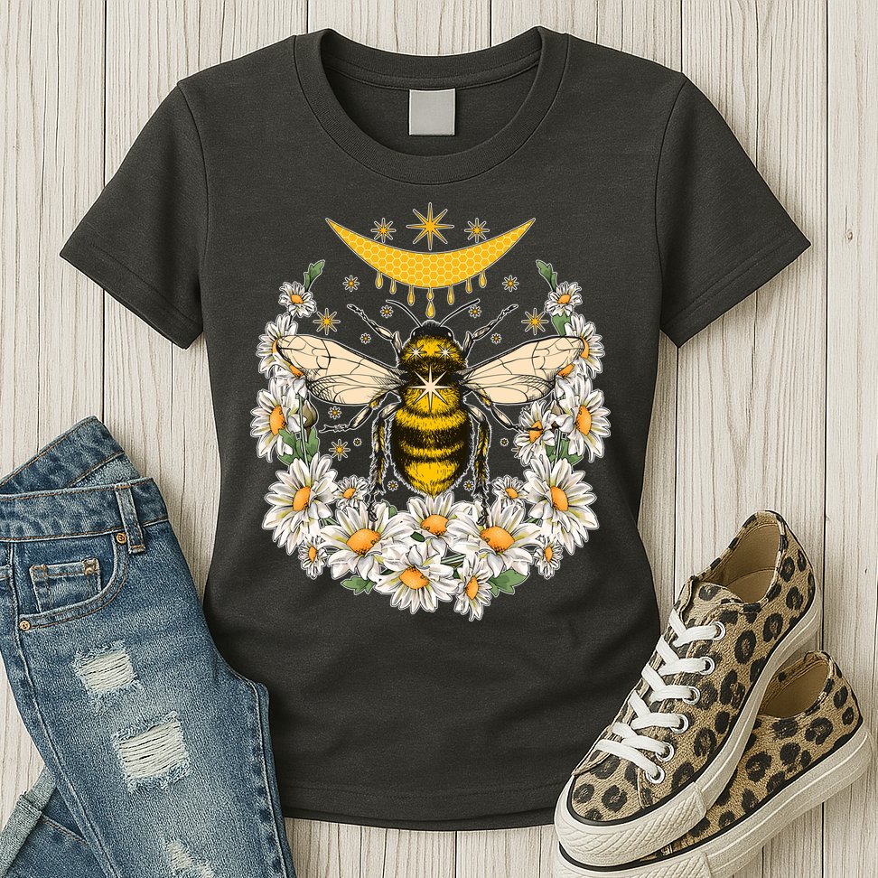Vintage Daisy Honey Moon Bee Womens T-Shirt