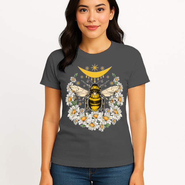 Vintage Daisy Honey Moon Bee Womens T-Shirt