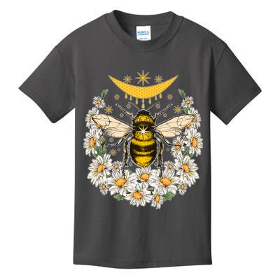 Vintage Daisy Honey Moon Bee Kids T-Shirt