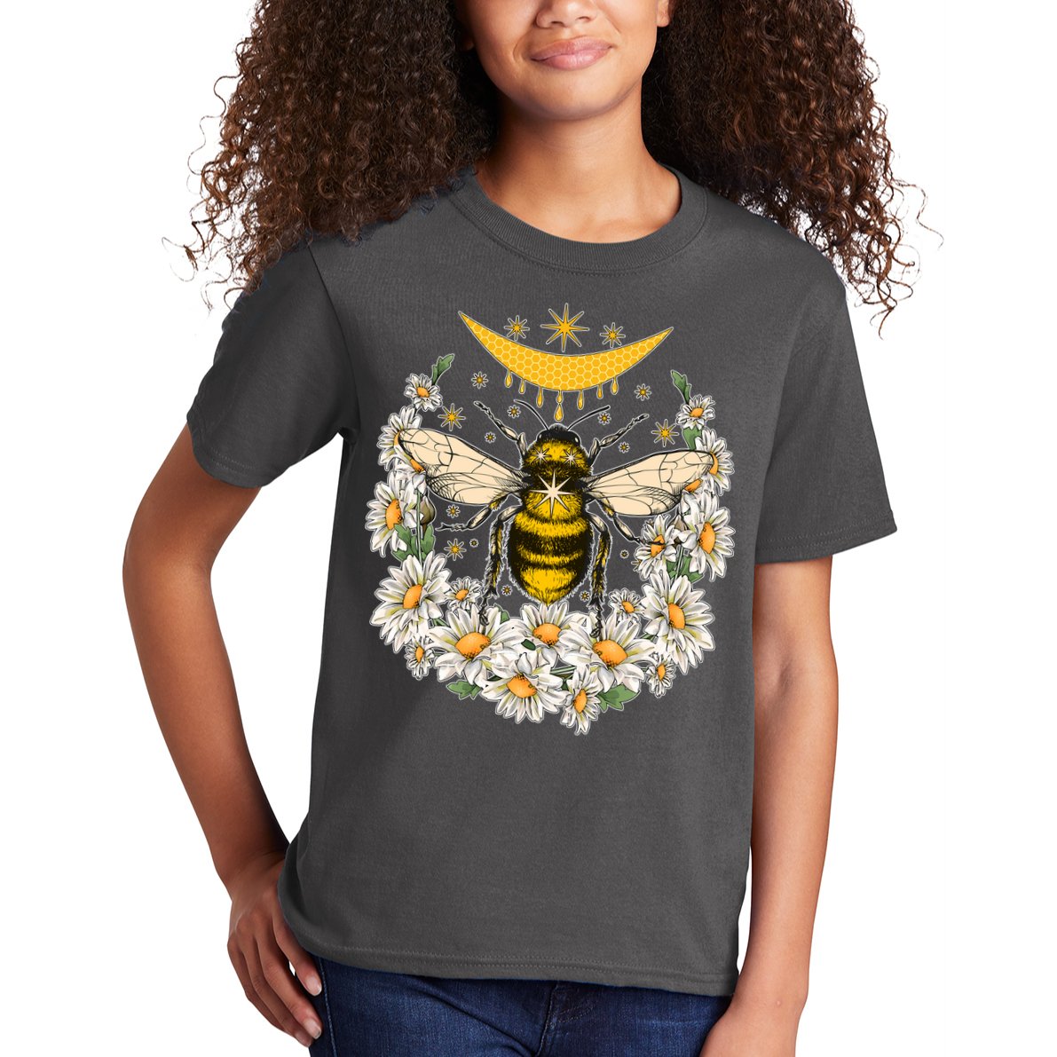 Vintage Daisy Honey Moon Bee Kids T-Shirt